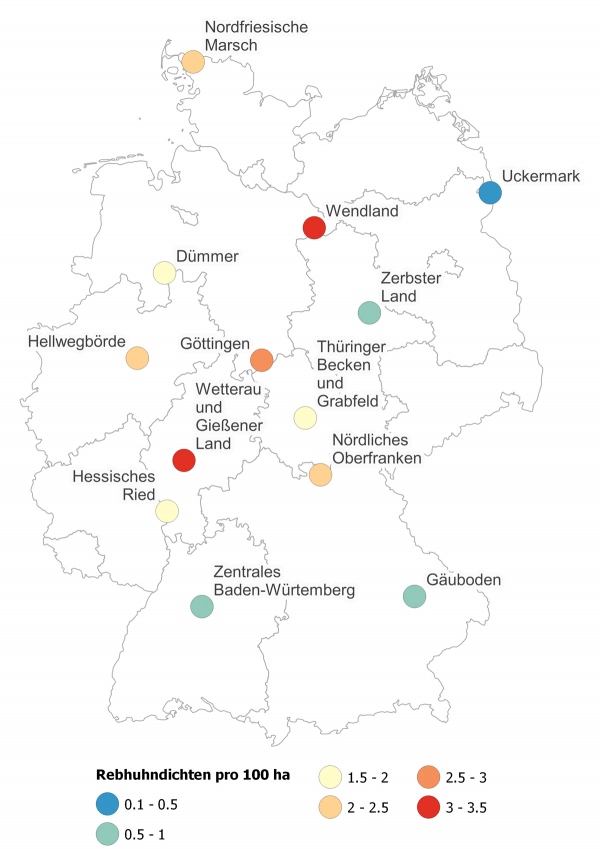 Rebhuhndichten 2022   